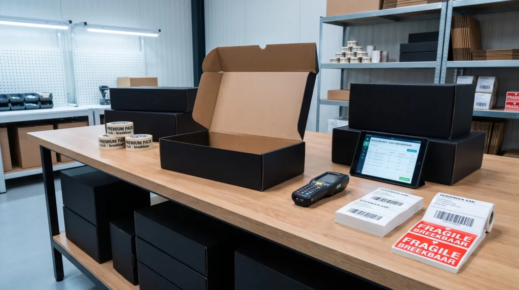 Zwarte verzenddozen die merk en bescherming versterken - Main Image